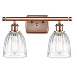 Brookfield Rectangle Canopy Bathroom Vanity Light - Antique Copper / Clear