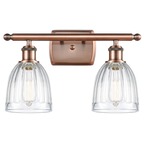 Brookfield Bathroom Vanity Light - Antique Copper / Clear