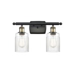 Hadley Bathroom Vanity Light - Black / Antique Brass / Clear