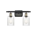 Hadley Bathroom Vanity Light - Black / Antique Brass / Clear