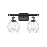 Waverly Bathroom Vanity Light - Black / Antique Brass / Clear