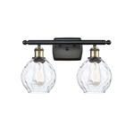 Waverly Bathroom Vanity Light - Black / Antique Brass / Clear