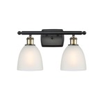 Castile Bathroom Vanity Light - Black / Antique Brass / White