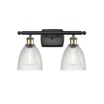 Castile Bathroom Vanity Light - Black / Antique Brass / Clear