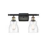 Ellery Bathroom Vanity Light - Black / Antique Brass / Clear Seedy