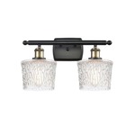 Niagra Bathroom Vanity Light - Black / Antique Brass / Clear