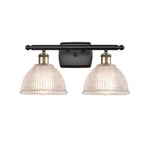 Arietta Bathroom Vanity Light - Black / Antique Brass / Clear