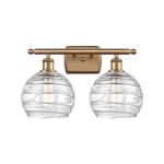Deco Swirl Bathroom Vanity Light - Brushed Brass / Clear