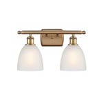 Castile Bathroom Vanity Light - Brushed Brass / White