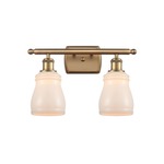 Ellery Bathroom Vanity Light - Brushed Brass / White