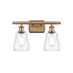 Ellery Bathroom Vanity Light - Brushed Brass / Clear