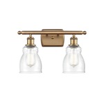Ellery Bathroom Vanity Light - Brushed Brass / Clear Seedy