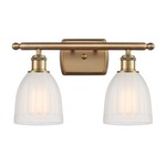 Brookfield Bathroom Vanity Light - Brushed Brass / White