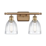 Brookfield Rectangle Canopy Bathroom Vanity Light - Brushed Brass / Clear