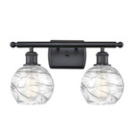Deco Swirl Bathroom Vanity Light - Matte Black / Clear