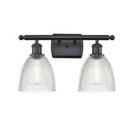 Castile Bathroom Vanity Light - Matte Black / Clear