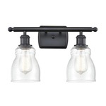 Ellery Bathroom Vanity Light - Matte Black / Clear Seedy