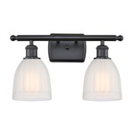 Brookfield Bathroom Vanity Light - Matte Black / White