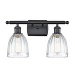 Brookfield Rectangle Canopy Bathroom Vanity Light - Matte Black / Clear