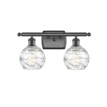 Deco Swirl Bathroom Vanity Light - Oil Rubbed Bronze / Clear
