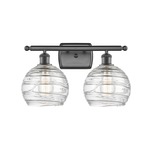 Deco Swirl Bathroom Vanity Light - Oil Rubbed Bronze / Clear