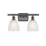 Castile Bathroom Vanity Light - Oil Rubbed Bronze / White