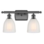 Brookfield Rectangle Canopy Bathroom Vanity Light - Oil Rubbed Bronze / White