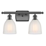 Brookfield Bathroom Vanity Light - Oil Rubbed Bronze / White