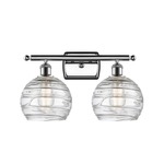 Deco Swirl Bathroom Vanity Light - Polished Chrome / Clear