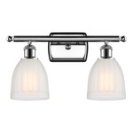 Brookfield Rectangle Canopy Bathroom Vanity Light - Polished Chrome / White