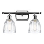 Brookfield Rectangle Canopy Bathroom Vanity Light - Polished Chrome / Clear