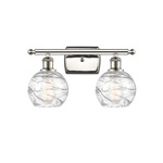 Deco Swirl Bathroom Vanity Light - Polished Nickel / Clear