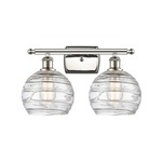 Deco Swirl Bathroom Vanity Light - Polished Nickel / Clear