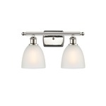 Castile Bathroom Vanity Light - Polished Nickel / White