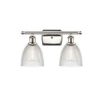 Castile Bathroom Vanity Light - Polished Nickel / Clear