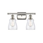 Ellery Bathroom Vanity Light - Polished Nickel / Clear