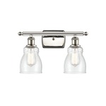 Ellery Bathroom Vanity Light - Polished Nickel / Clear Seedy