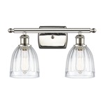 Brookfield Rectangle Canopy Bathroom Vanity Light - Polished Nickel / Clear