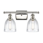 Brookfield Bathroom Vanity Light - Polished Nickel / Clear