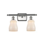 Ellery Bathroom Vanity Light - Brushed Satin Nickel / White