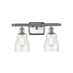 Ellery Bathroom Vanity Light - Brushed Satin Nickel / Clear Seedy