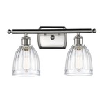 Brookfield Bathroom Vanity Light - Satin Nickel / Clear