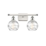 Deco Swirl Bathroom Vanity Light - White / Polished Chrome / Clear