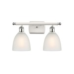 Castile Bathroom Vanity Light - White / Polished Chrome / White