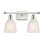 Brookfield Bathroom Vanity Light - White / Polished Chrome / White