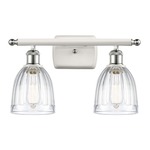 Brookfield Bathroom Vanity Light - White / Polished Chrome / Clear