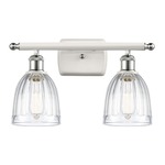 Brookfield Rectangle Canopy Bathroom Vanity Light - White / Polished Chrome / Clear