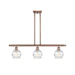 Deco Swirl Linear Pendant - Antique Copper / Clear