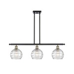 Deco Swirl Linear Pendant - Black / Antique Brass / Clear