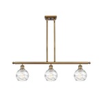 Deco Swirl Linear Pendant - Brushed Brass / Clear